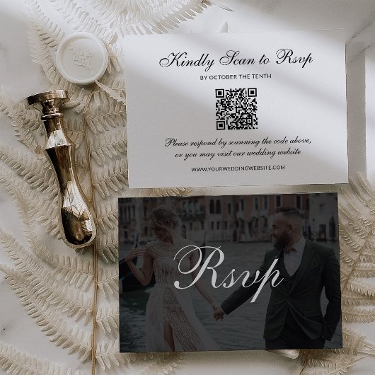 Classic Dark Overlay | QR Code Photo Wedding 出欠カード
