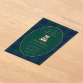 Classic Dark Plaid Baby Shower Acrylic Invitation アクリル招待状 (レイダウン)