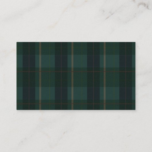 Classic Dark Plaid Lauren Inspired Baby Shower エンクロージャーカード (裏面)