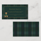 Classic Dark Plaid Lauren Inspired Baby Shower エンクロージャーカード (正面/裏面)