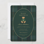 Classic Dark Plaid Lauren Inspired Baby Shower  招待状 (正面)