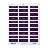 Classic Dark Purple Typography Wedding Address ラベル (フルシート)