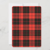 Classic Dark Red Plaid Baby Shower Invitation 招待状 (裏面)