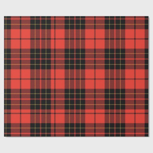 Classic Dark Red Tartan Wrapping Paper ラッピングペーパー (フラット)