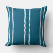 Classic Dark Teal with Stripes Throw Pillow クッション (正面)