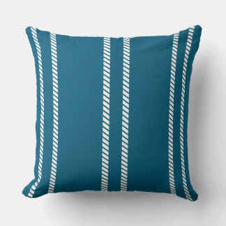 Classic Dark Teal with Stripes Throw Pillow クッション