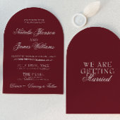 Classic Deep Burgundy Old Money Arched Wedding 招待状
