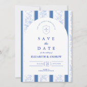 Classic Delft Blue Porcelain Wedding セーブザデート (正面)