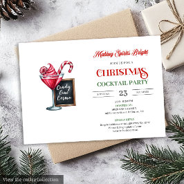 Classic digital Christmas cocktails party invites 招待状