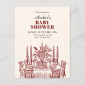 Classic Dining table baby shower 招待状 (正面)