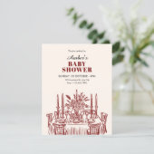 Classic Dining table baby shower 招待状 (スタンド正面)