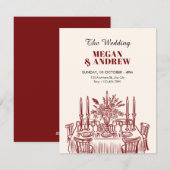 Classic Dining table Wedding 招待状 (正面/裏面)