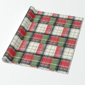 Classic distressed green and red plaid ラッピングペーパー (アンロールド)