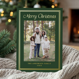 Classic Double Border Forest Green 2 Photo 箔シーズンカード