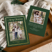 Classic Double Border Forest Green 2 Photo 箔シーズンカード