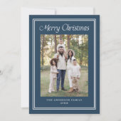 Classic Double Border Frame Navy 2 Photo シーズンカード (正面)