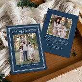 Classic Double Border Frame Navy 2 Photo シーズンカード