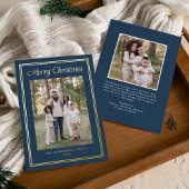 Classic Double Border Navy 2 Photo 箔シーズンカード