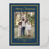 Classic Double Border Navy 2 Photo 箔シーズンカード (正面)