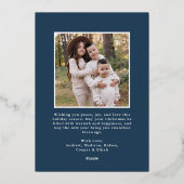 Classic Double Border Navy 2 Photo 箔シーズンカード (裏面)