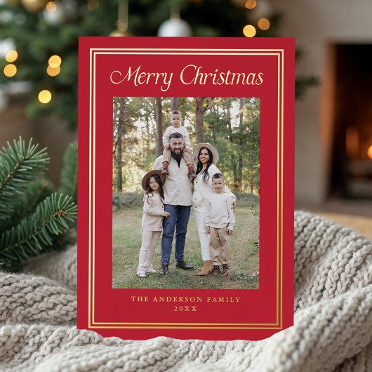 Classic Double Border Red 2 Photo 箔シーズンカード