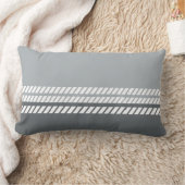 Classic Dove Grey & Dark Grey with Stripes  ランバークッション (ブランケット)
