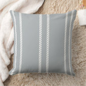 Classic Dove Grey with Stripes Throw Pillow クッション (ブランケット)