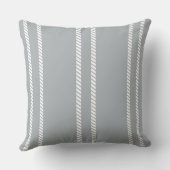 Classic Dove Grey with Stripes Throw Pillow クッション (裏面)