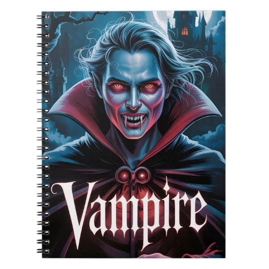 Classic Dracula-Style Vampire Movie Poster ノートブック (正面)