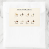 Classic Dry Fly Patterns Sticker – 8 Patterns 長方形シール (バッグ)