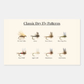 Classic Dry Fly Patterns Sticker – 8 Patterns 長方形シール (正面)