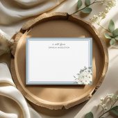 Classic Dusty Blue Border Floral  ノートカード
