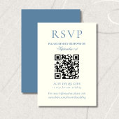 Classic Dusty Blue Minimalist Wedding QR Code 出欠カード