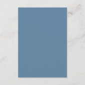 Classic Dusty Blue Minimalist Wedding QR Code 出欠カード (裏面)