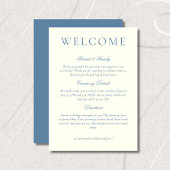 Classic Dusty Blue Minimalist Wedding Welcome プログラム
