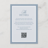 Classic Dusty Blue | QR Code Wedding Guest Details エンクロージャーカード (正面)