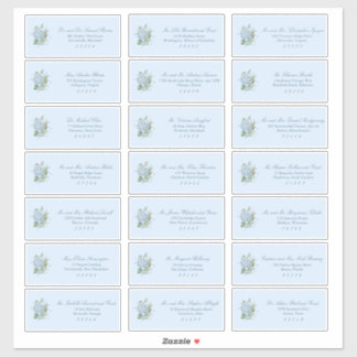 Classic Dusty Blue Wedding Guest Address Labels シール