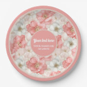 Classic dusty pink and gold 80th birthday plate ペーパープレート (正面)