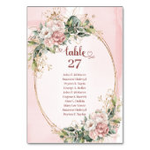 Classic Dusty Pink Flowers Greenery Table Number テーブルナンバー (裏面)