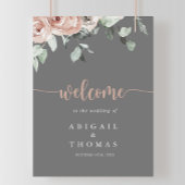 Classic Dusty Pink Rose Floral Wedding Welcome  ポスター