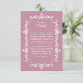 Classic Dusty Rose Pink Ornately Framed Wedding エンクロージャーカード (スタンド正面)