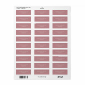 Classic Dusty Rose Typography Wedding Address ラベル (フルシート)