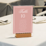 Classic Dusty Rose & White Wedding Seating Chart テーブルナンバー<br><div class="desc">Add a touch of romantic sophistication to your reception with our Classic Dusty Rose & White Wedding Seating Chart Table Number. Featuring a soft dusty rose background, elegant white script, and a refined white border, this table number is both functional and stylish. Perfect for helping your guests find their seats...</div>