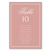 Classic Dusty Rose & White Wedding Seating Chart テーブルナンバー (正面)