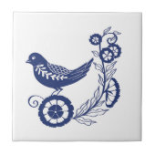 Classic Dutch Blue Delft Tile Bird Design タイル (正面)