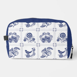 Classic Dutch Blue Delft Tile Floral & Bird Design ドップキット