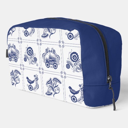 Classic Dutch Blue Delft Tile Floral & Bird Design ドップキット (右コーナー)