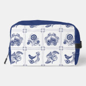 Classic Dutch Blue Delft Tile Floral & Bird Design ドップキット (裏面)