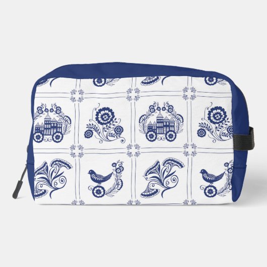 Classic Dutch Blue Delft Tile Floral & Bird Design ドップキット (裏面)