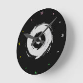 Classic Ebony and Ivory  Acrylic  ラウンド壁時計 (傾斜)